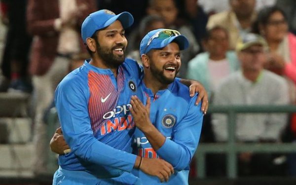 Rohit Sharma and Suresh Raina. (Photo by Luke Walker/Gallo Images/Getty Images)