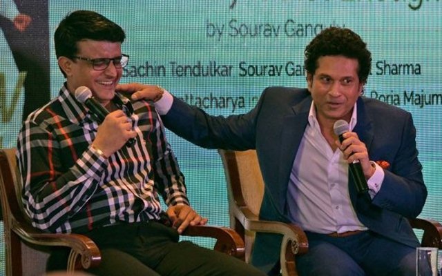 Indian cricketers Sourav Ganguly, Sachin Tendulkar
