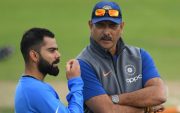 India captain Virat Kohli chats with coach Ravi Shastri. (Photo by Stu Forster/Getty Images)