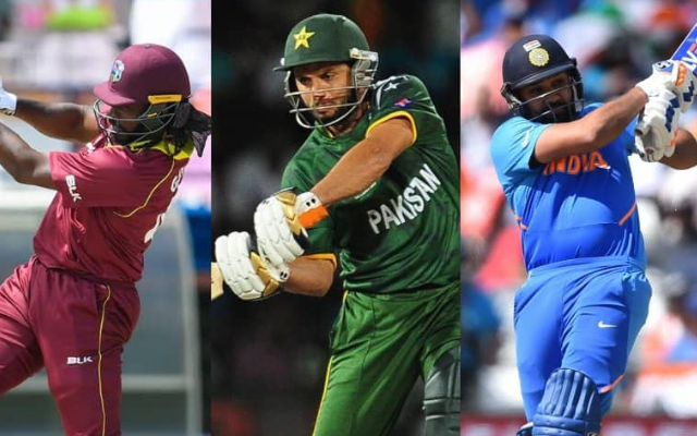Chris Gayle, Shahid Afridi and Rohit Sharma