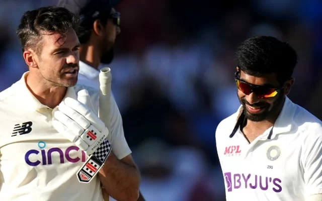James Anderson and Jasprit Bumrah. (Photo by Zac Goodwin/PA Images via Getty Images)
