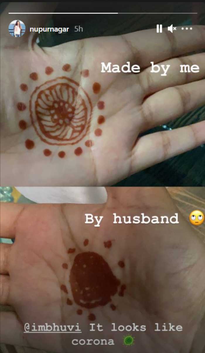 Bhuvneshwar Kumar’s wife Nupur Nagar Instagram story. (Photo Source: Instagram)