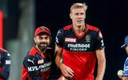 Virat Kohli and Kyle Jamieson. (Photo Source: IPL/BCCI)