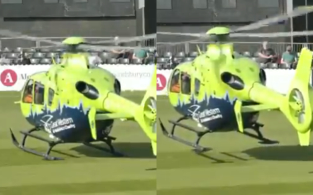 Helicopter In Cricket Stadium (Image Credit- Twitter)