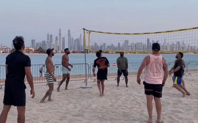 Team India players play beach volleyball (Photo Source: Twitter)