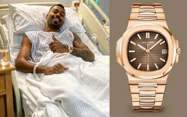 Hardik Pandya sports Rs. 80 lakh watch to the operating room for his lower back surgery. (Photo Source: Twitter)