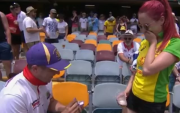 A cricket fan proposes during the Ashes. (Photo Source: Twitter)