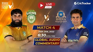 Howzat Legends League LIVE : Asia Lions v India Maharajas Live English Audio Commentary of 4th T20