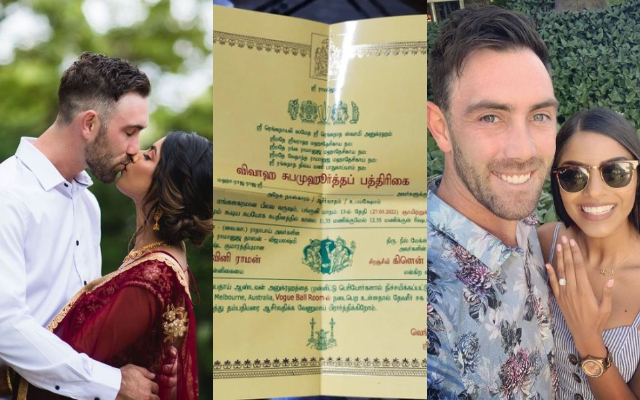 Glenn Maxwell with his to be wife Vini Raman (Image Souce: Instagram/Twitter)