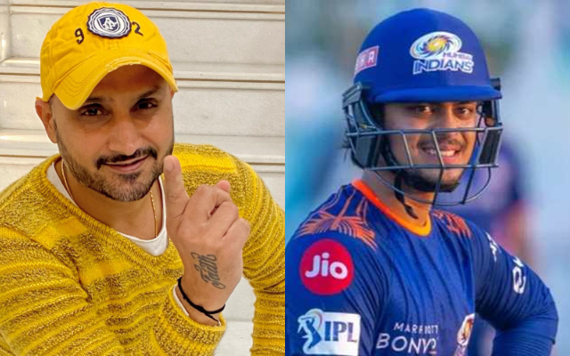 Harbhajan Singh and Ishan Kishan (Image Source: Twitter/MI)