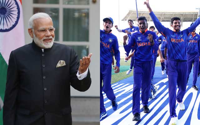 PM Narendra Modi And India Under 19 Team (Image Credit- Getty Images And Twitter)