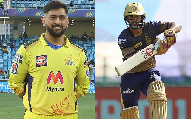 MS Dhoni and Rahul Tripathi (Photo source : IPL/BCCI)