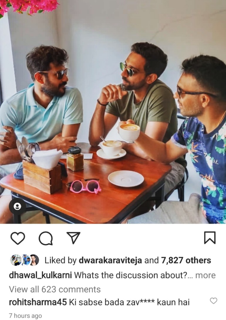 Rohit Sharma comment On Dhawal kulkarni Post (Photo Source- Instagram)