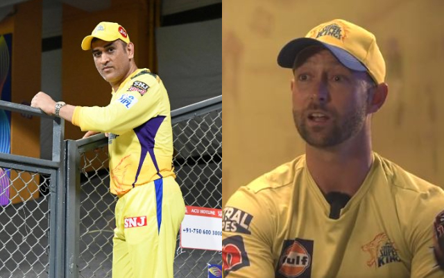Devon Conway and MS Dhoni (Image Source: CSK Twitter Screengrab)
