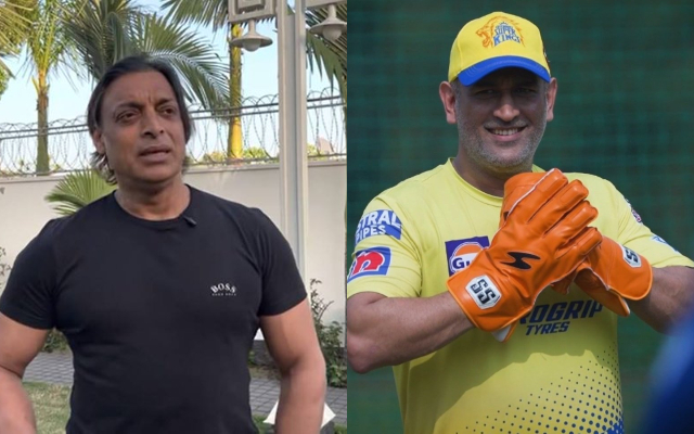Shoaib Akhtar and MS Dhoni (Photo Source: Twitter)