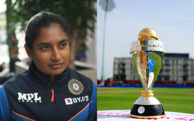 Mithali Raj and Women’s World Cup Trophy (Image Source: ICC)