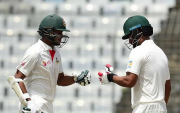 Bangladesh cricketers Shakib Al Hasan (L) and Tamim Iqbal. (Photo by MUNIR UZ ZAMAN/AFP/Getty Images)