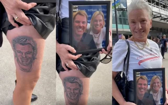 Tattoo of Shane Warne’s face. (Photo Source: Twitter)