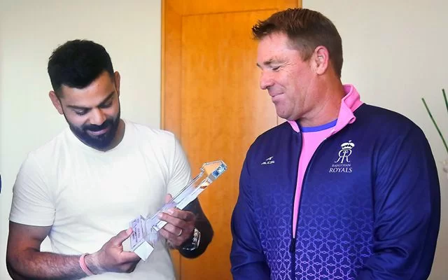 Virat Kohli and Shane Warne. (Photo Source: Rajasthan Royals)