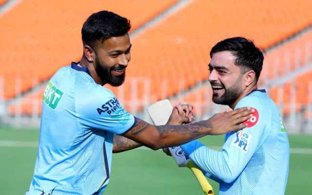Hardik Pandya and Rashid Khan. (Photo Source: Twitter/Gujarat Titans)