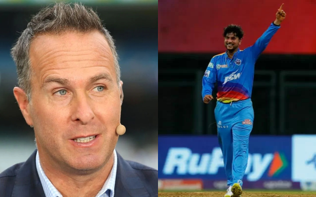 Michael Vaughan and Kuldeep Yadav (Image Source: Getty Images/BCCI/IPL)