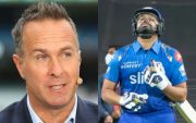 Michael Vaughan and Rohit Sharma (Image Source: BCCI/IPL/Getty Images)