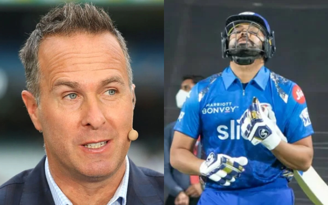 Michael Vaughan and Rohit Sharma (Image Source: BCCI/IPL/Getty Images)