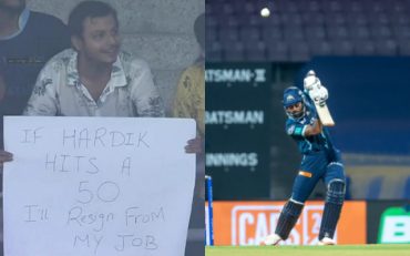 Hardik Pandya And Fan With Poster (Image Credit- Twitter)