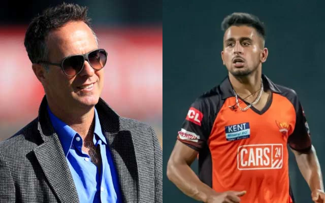 Michael Vaughan & Umran Malik (Photo Source: Twitter)