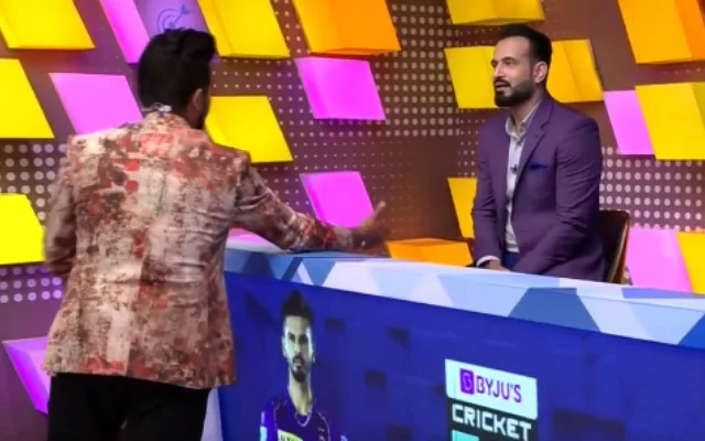 Irfan Pathan and Suresh Raina in a pre-match show (Photo Source: Twitter)