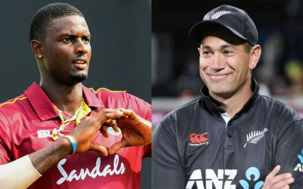 Jason Holder and Ross Taylor (Photo Source: Twitter)