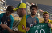 Shaheen Afridi & Aaron Finch (Photo Source: Twitter/PCB)