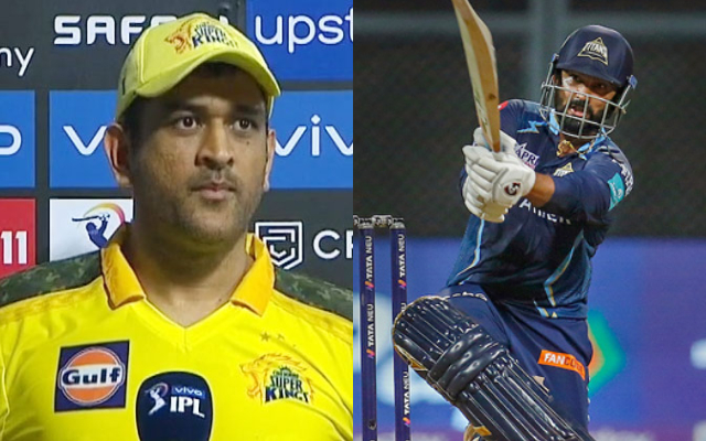 Rahul Tewatia & MS Dhoni (Photo Source: Twitter)