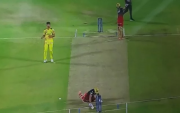 Mukesh Choudhary hits Virat Kohli (Photo Source: Twitter)