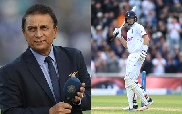 Sunil Gavaskar and Joe Root (Image Source: BCCI/Getty Images)