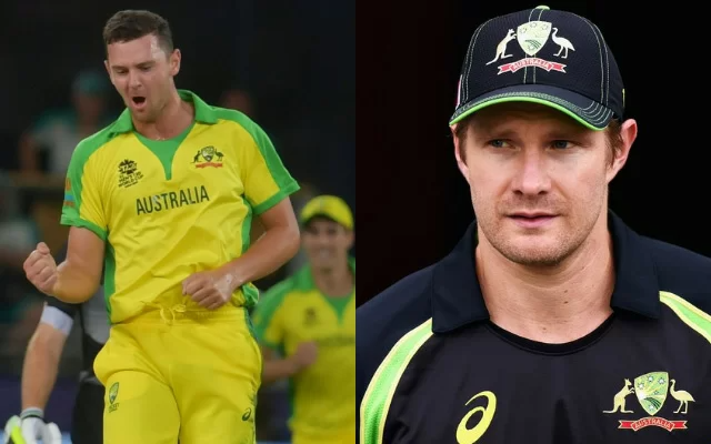 Josh Hazlewood and Shane Watson (Photo Source: Twitter)