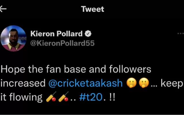 Kieron Pollard Tweet. (Photo Source: Kieron Pollard/Twitter)