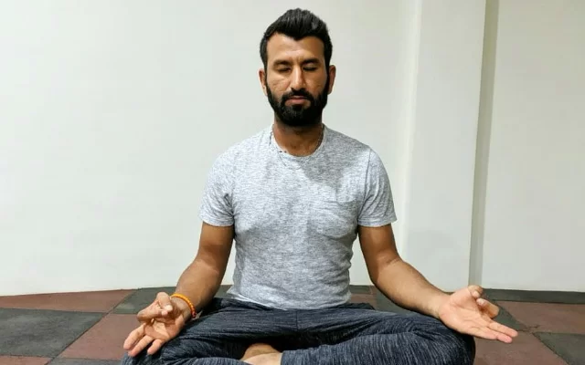 Cheteshwar Pujara on International Yoga day (Photo Source: Twitter/cheteshwar pujara)