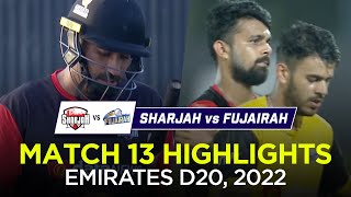 Sharjah vs Fujairah | Full Match Highlights | Emirates D20 2022