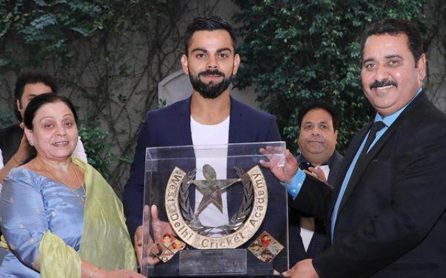 Virat Kohli, Coach Rajkumar Sharma. (Photo Source: Twitter)