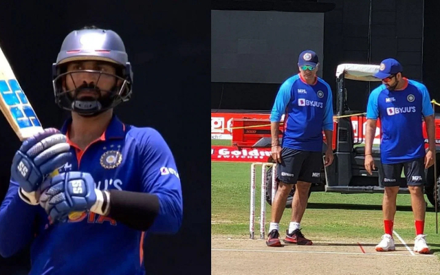 Dinesh Karthik, Rahul Dravid and Rohit Sharma (Photo Source: Twitter)