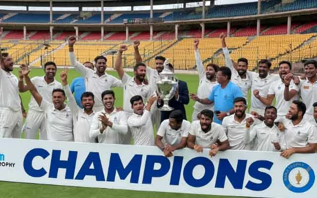 Ranji Trophy 2022 Champions.(Photo Source: Twitter)