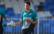 Mitchell Santner. (Photo by Matthew Lewis-ICC/ICC via Getty Images)