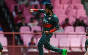Mehidy Hasan Miraz. (Photo by RANDY BROOKS/AFP via Getty Images)