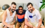 Virat Kohli and Rohit Sharma with Gayan Senanayake (Image Source: Twitter)