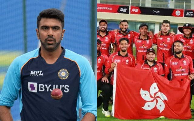 R Ashwin and Hong Kong Team (Image Source: Getty Images)
