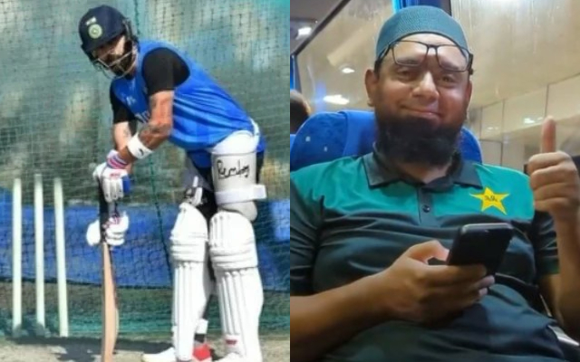 Virat Kohli & Saqlain Mushtaq (Photo source: Twitter)