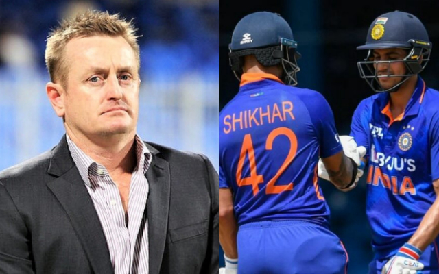 Scott Styris, Shikhar Dhawan and Shubman Gill (Image Source: Twitter)