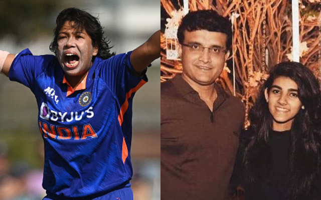 Jhulan Goswami, Sourav Ganguly and Sana (Image Source: Getty Images/Instagram)