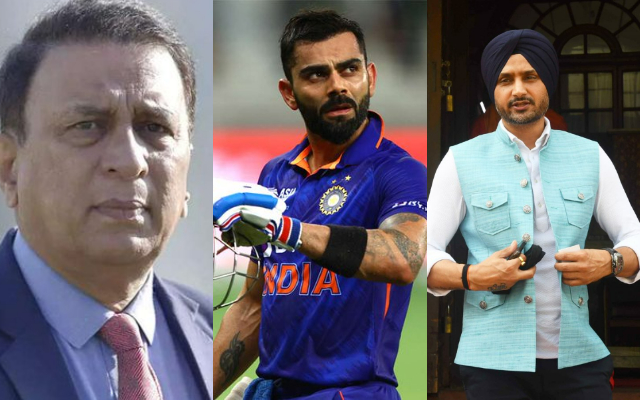 sunil gavaskar, virat kohli and harbhajan singh (source-twitter)
